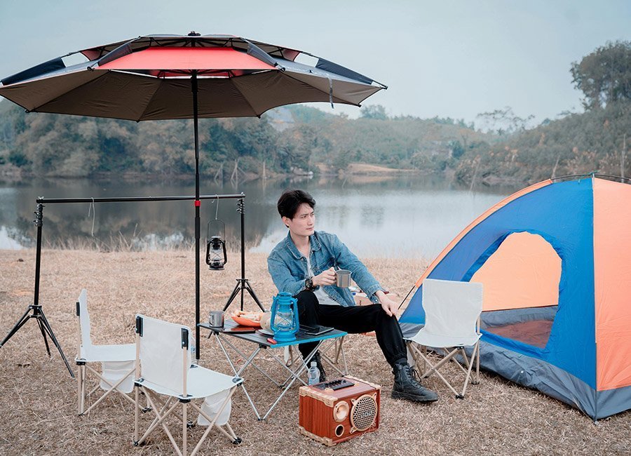 Person camping