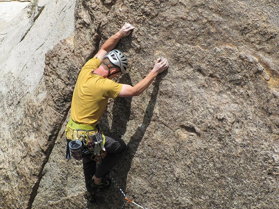 Man rock climbing