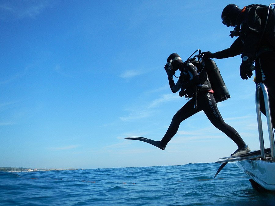 scuba diver from the boat