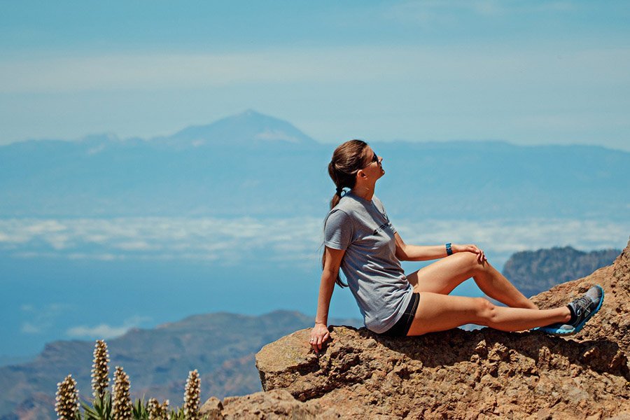 Hiker in the Mediterranean