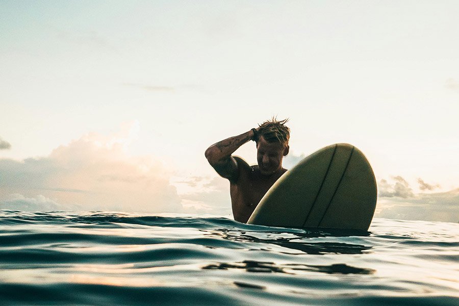 Male surfer in the water