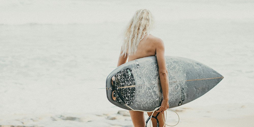 Surfing naked